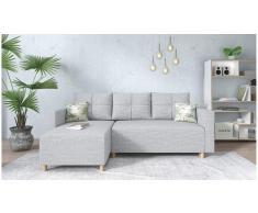 JUSTyou Lamone Ecksofa Strukturstoff Hellgrau Links