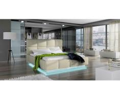 JUSTyou Naimi Polsterbett Creme 160x200 mit LED