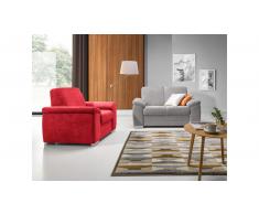 JUSTyou Barello Polstergarnitur Velours Rot Grau