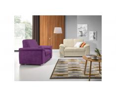 JUSTyou Barello Polstergarnitur Velours Violett Beige
