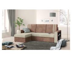 JUSTyou Wilona Ecksofa Links Mikrofaser SUEDINE Braun Beige
