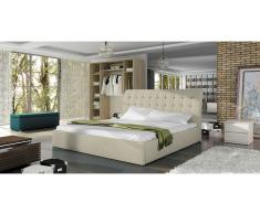 JUSTyou Luzon Polsterbett Creme 180x200