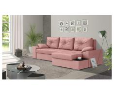 JUSTyou Hattie Ecksofa Rechts Velours AMORE Rosa