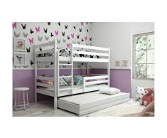 JUSTyou Kera mit Extrabett Etagenbett 80x160 cm Weiß Weiß