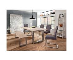 JUSTyou Omel Essgruppe Eiche Grau Edelstahl