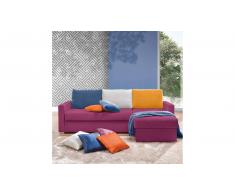 JUSTyou Twist Ecksofa Velours Violett Blau Gelb