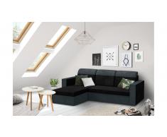 JUSTyou Delbert Ecksofa Links Mikrofaser SUEDINE Dunkelgrau Schwarz
