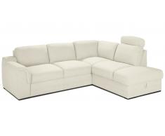 JUSTyou Alix Echtleder Ecksofa Echtleder MONTEBELLO Creme