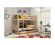 JUSTyou Kera Etagenbett 90x200 cm Eiche Graphit
