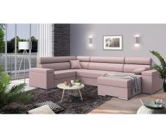 JUSTyou Coretta Wohnlandschaft Rechts Velours SOFIA Pastellrosa