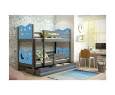 JUSTyou Ola Etagenbett 90x200 cm Graphit Blau