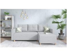 JUSTyou Lamone Ecksofa Strukturstoff Hellgrau Rechts