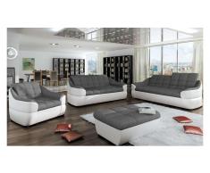 JUSTyou INFINITY 3+2+1 Polstergarnitur Weiß Grau