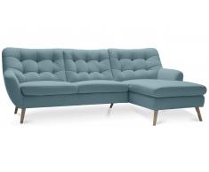 JUSTyou Genise Ecksofa Struktur fein PIK Blau