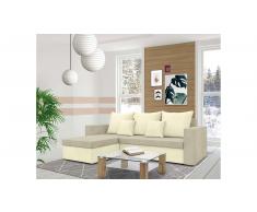 JUSTyou Lettie Ecksofa Links Mikrofaser SUEDINE Beige Dunkelbeige