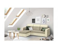 JUSTyou Delbert Ecksofa Links Mikrofaser SUEDINE Beige Dunkelbeige