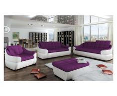 JUSTyou INFINITY 3+2+1 Polstergarnitur Weiß Violett