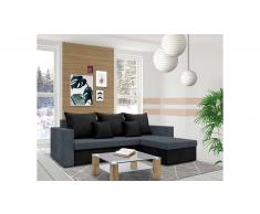 JUSTyou Lettie Ecksofa Rechts Mikrofaser SUEDINE Schwarz Dunkelgrau