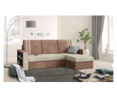 JUSTyou Wilona Ecksofa Rechts Mikrofaser SUEDINE Braun Beige