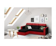 JUSTyou Delbert Ecksofa Links Mikrofaser SUEDINE Schwarz Rot
