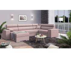 JUSTyou Coretta Wohnlandschaft Links Velours SOFIA Pastellrosa