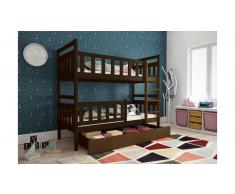 JUSTyou Tobi Etagenbett Wenge Nussbaum 80x160 cm