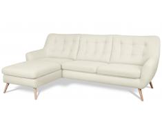 JUSTyou Genise Echtleder Ecksofa Echtleder MONTEBELLO Creme