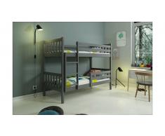 JUSTyou Jan ohne Schublade Etagenbett Graphit