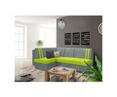 JUSTyou Oswin Ecksofa Links Mikrofaser SUEDINE Grau Grün