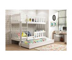 JUSTyou Frank mit Extrabett Etagenbett 80x190 cm Weiß Weiß