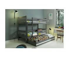 JUSTyou Jan mit Extrabett Etagenbett Graphit