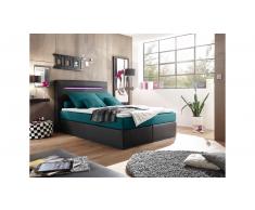 JUSTyou Concord Boxspringbett 140x200 Schwarz Türkis