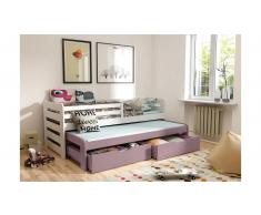 JUSTyou Kobi III Funktionsbett Weiß Violett 90x188 cm