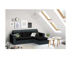 JUSTyou Delbert Ecksofa Rechts Mikrofaser SUEDINE Dunkelgrau Schwarz