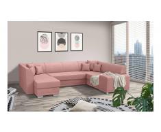 JUSTyou Alorie Wohnlandschaft Links Velours AMORE Rosa