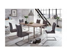 JUSTyou Phanes Esszimmertisch Balkeneiche 100x220 cm Edelstahl