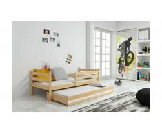 JUSTyou Kera mit Extrabett Funktionsbett 80x190 cm Eiche Weiß