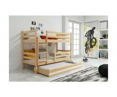 JUSTyou Kera mit Extrabett Etagenbett 80x160 cm Eiche Weiß