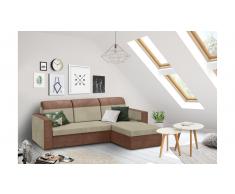 JUSTyou Delbert Ecksofa Rechts Mikrofaser SUEDINE Braun Beige