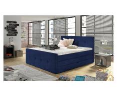 JUSTyou Lyssa Boxspringbett Dunkelblau 140x200