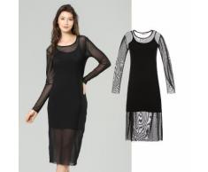 Kleid mit halbtransparentem Überwurf