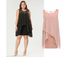 Etuikleid mit Chiffon-Überwurf