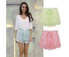Shorts mit Häkel-Überwurf