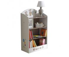 Demeyere 234548 Bücherregal Ted und Lily für Kinderzimmer 60 x 100 x 30 cm, beige / chocolate