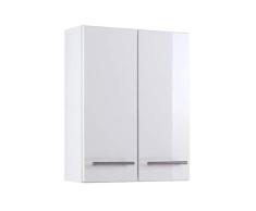 Held Möbel 018.2096 Parma Hängeschrank , 2 türig / 2 Einlegeböden / 50 x 64 x 20 cm, Hochglanz-weiß