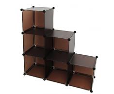 Büro Flur Regal Schrank Steckregal Wandregal Bücherregal in Braun Transparent