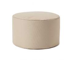 Lumaland Indoor Outdoor Sitzhocker 25 x 45 cm - Runder Sitzpouf, Sitzsack Bodenkissen, Sitzkissen, Bean Bag Pouf - Wasserabweisend - Pflegeleicht - ideal für Kinder und Erwachsene - Beige