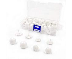JZK 64 Weiß kunststoff Moebel Füße Nägel Auflage Schutz Boden Protektoren mit Box, für Stuhl Bein Tischbein Fuss, 40x Durchmesser 16mm + 24x Durchmesser 21mm