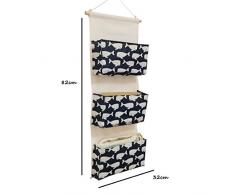 Starsglowing Hängnde Tasche Aufbewahrungstasche Schrank Organizer Wand Tür Organizer Hängeorganizer Utensilientasche 3 Große Tasche (Weißwal)