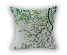 Nunubee Kissenbezug Wohnzimmer deko deko Kissen Shabby chic deko scheibengardine landhausstil Autodekoration Sofa Cover, Grüne Blume des Alphabetes 45x45CM